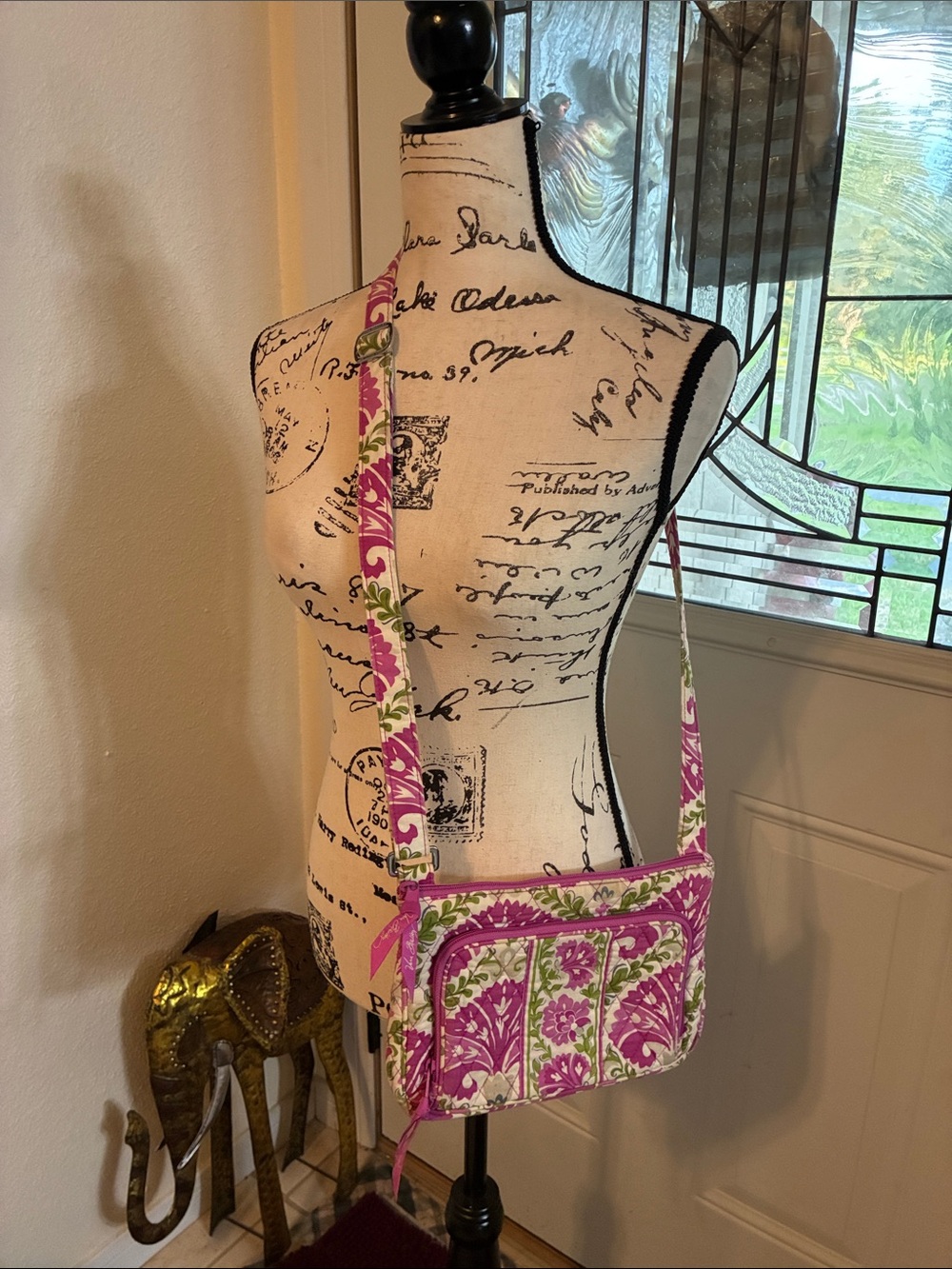 Vera Bradley Pink Floral Quilted Crossbody Bag